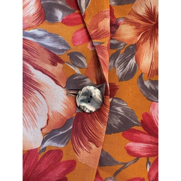 VTG NORTON MCNAUGHTON Floral Blazer | Brown Red Green Cottagecore | SIZE 12 - Picture 10 of 10